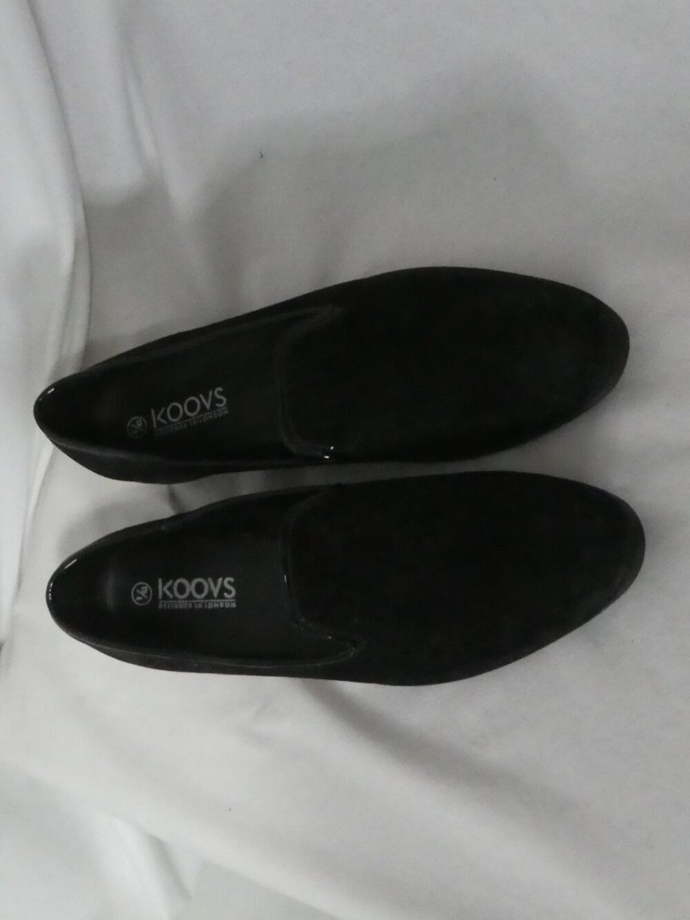 KOOVS Men’s Black Faux Suede Slip On Loafers Shoes  - Size 9